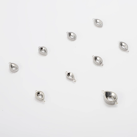 Edelstahl Bezel Tray Anhänger Mit Bogenkante Für DIY Schmuckherstellung Wassertropfen Oval Marquise Form Basis Zubehör