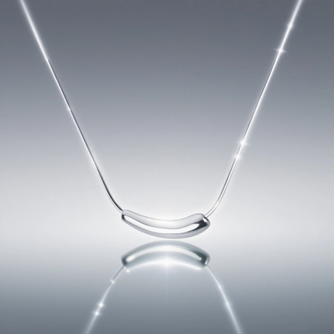 Minimalist Titanium Steel Curved Tube Pendant Necklace Women 18K Gold Plated Elegant Snake Bone Chain Clavicle Jewelry