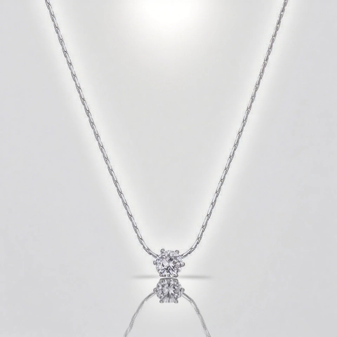 Collana Con Pendente In Acciaio Inossidabile Solitario Rotondo Sei Griffe Goccia Perla Placcato Oro Gioielli Eleganti Donna