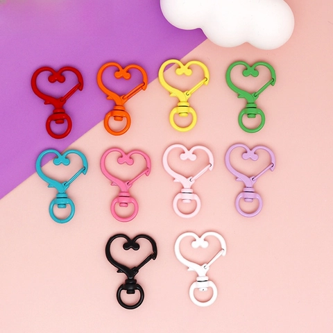 Cierre de Langosta Giratorio con Forma de Corazón Colorido Aleación Esmalte Accesorios de Joyería DIY Para Llaveros Bolsos Teléfonos