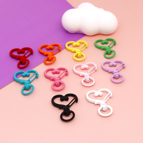 Cierre de Langosta Giratorio con Forma de Corazón Colorido Aleación Esmalte Accesorios de Joyería DIY Para Llaveros Bolsos Teléfonos