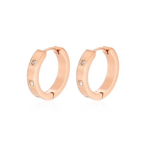 Geometrische Creolen Kupfer Vergoldet Zirkon Eingelegt Minimalistisch Luxus Modeschmuck Für Damen