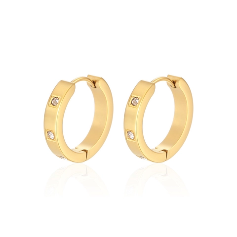 Geometrische Creolen Kupfer Vergoldet Zirkon Eingelegt Minimalistisch Luxus Modeschmuck Für Damen