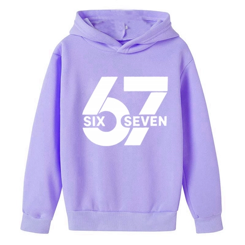 Kinder Fleece Kapuzenpullover Langarm Sweatshirt Nummer Siebenundsechzig Druck Lässig Sportlich Oberbekleidung