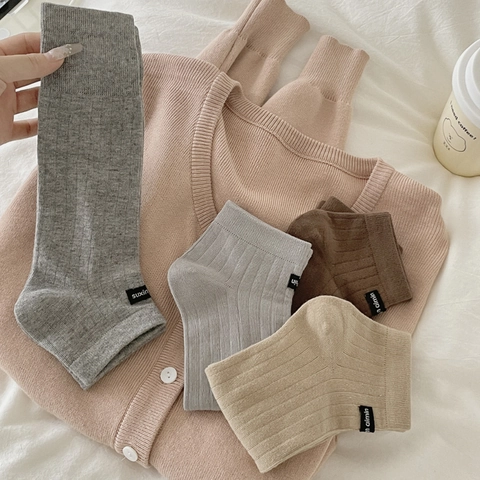 Calze Slouch A Mezza Punta Da Donna Misto Cotone A Costine Traspirante Stile Giapponese Scaldamuscoli Accessorio Minimalista Versatile