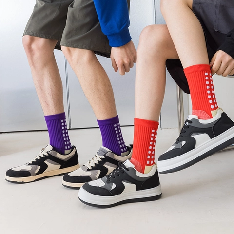 Calze Da Calcio Antiscivolo Professionali Poliammide Elastan Mesh Traspirante Suola Silicone Scacchi Sport Per Uomo E Donna