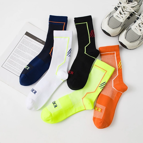 Calze Sportive Professionali Da Ciclismo Poliammide Spandex Maglia Traspirante Assorbimento Urti Traspiranti Per Uomo