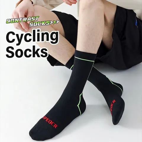 Calze Sportive Professionali Da Ciclismo Poliammide Spandex Maglia Traspirante Assorbimento Urti Traspiranti Per Uomo