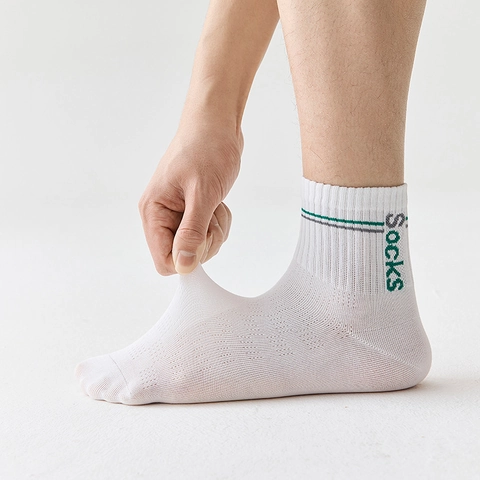 Calze Sportive Da Uomo A Righe Sottili Traspiranti In Misto Cotone Assorbenti Sudore Calze Casual Crew