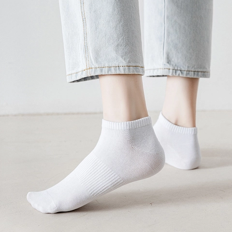 Sport Socks Combed Cotton Breathable Sweat Absorbent Ribbed Crew Ankle Casual For Men Women Unisex Solid Color