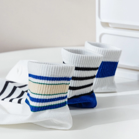 Damen Knöchel Crew Socken Baumwollmischung Gestreift Lächeln Bär Floral Atmungsaktiv Preppy Stil Sommer Casual