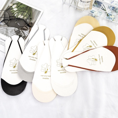 Women Cotton Mesh Invisible Boat Socks Non Slip Elastic Sling Low Cut Thin Breathable Sweat Absorbent Casual Half Palm Pad