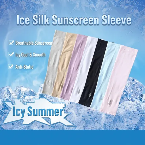 Manguitos De Protección Solar Satén De Hielo Enfriamiento UV UPF 50 Plus Deportes Aire Libre Conducir Transpirable Unisex