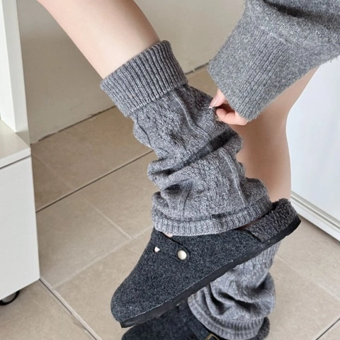 Damen Strick Stulpen Acrylmischung Warm Winter Socken Japanischer Ballettcore Stil Dick