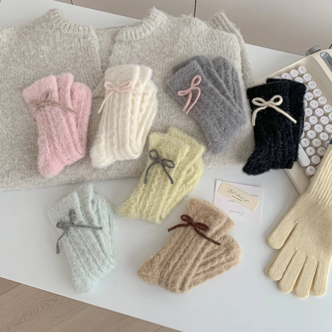 Calcetines Peludos De Media Pantorrilla Con Lazo Trenzado Terciopelo De Visón Sintético Grueso Cálidos Para Mujer