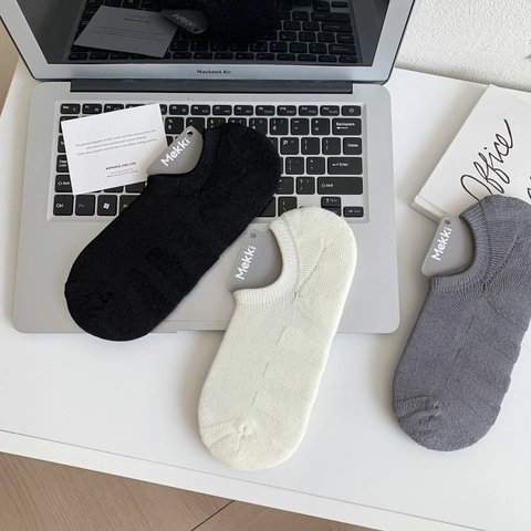 Men Invisible No Show Boat Socks Cotton Breathable Sweat Absorbent Terry Bottom Casual Low Cut Unisex
