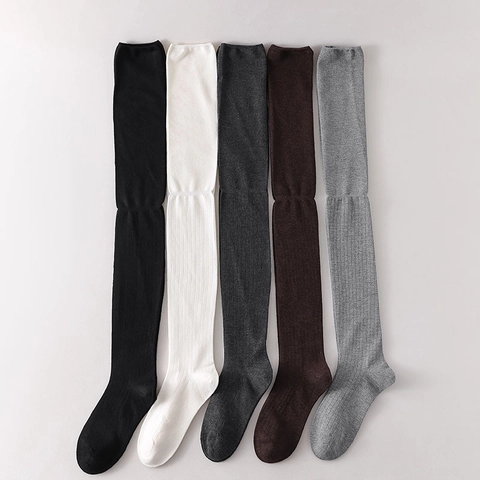 Women Over The Knee Socks Wool Blend Ribbed Knit Thigh High Warm Slouchy Long Leg Warmers Winter Autumn Fashion Style