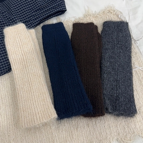 Women Knit Leg Warmers Soft Fuzzy Ribbed Slouchy Winter Warm Thick Solid Color Boot Cuffs