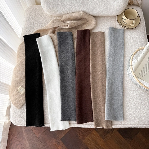 Calentadores De Punto Para Mujer Acrílico Slouch Calcetines Invierno Cálido Acanalado Sobre La Rodilla Color Sólido