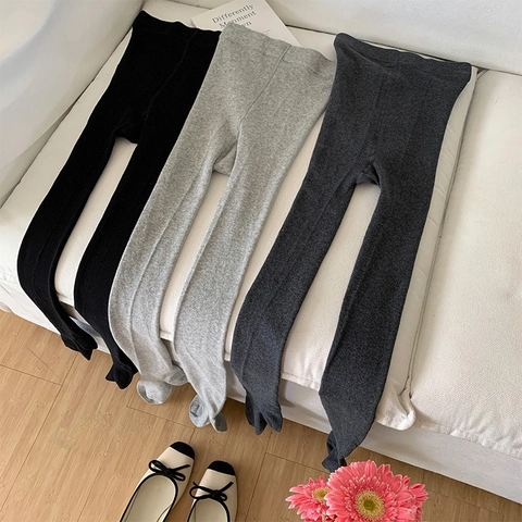 Pantimedias De Punto Mezcla De Algodón Alta Elasticidad Color Sólido Medias Adelgazantes Para Mujeres Otoño Invierno Estilo Japonés