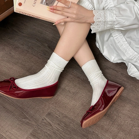 Calze Slouch Da Donna Cotone A Coste Al Polpaccio Tinta Unita Stile Giapponese Retrò Semplice Traspirante Morbido Versatile