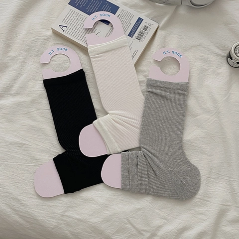 Dames Halverwege De Kuit Sokken Katoen Geribbeld Ademend Slouch Sokken Ballet Stijl Minimalistisch Dun Zacht