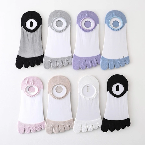 Calze A Punta Divisa Da Donna Traspiranti Mesh Invisibili Taglio Basso Nylon Estate Casual Antiscivolo