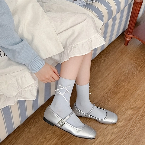 Damen Crew Socken Baumwolle Strick Schleife Rüschen Herz Stickerei Streifen Polka Dot Japanisch Kawaii Süß Akademie Stil