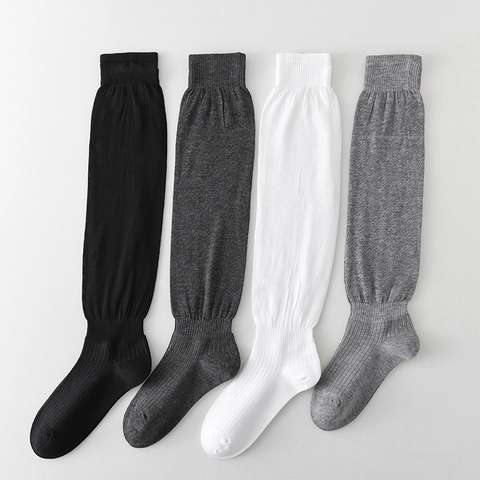 Calze Slouch Donna Maglia Di Cotone Larghe Impilabili Metà Polpaccio Lunghe Ragazze Stile Giapponese