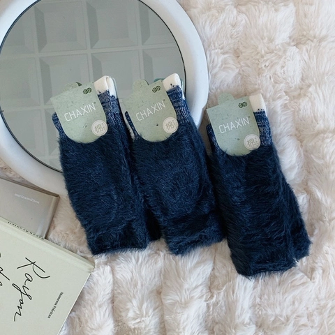 Damen Plüsch Flauschige Wadenlange Socken Dicke Warme Winter Haus Boden Socken Weiche Polyester Baumwollmischung Süß