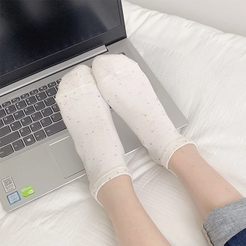 Women Cotton Low Cut Boat Socks Colorful Speckled Breathable Japanese Sweet Style Ankle Socks Candy Colors