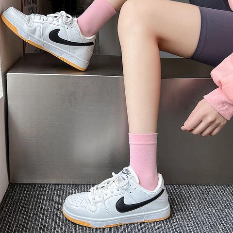 Calze Al Polpaccio Da Donna In Misto Cotone Traspirante Tinta Unita Stile Giapponese JK Casual A Costine Crew Socks