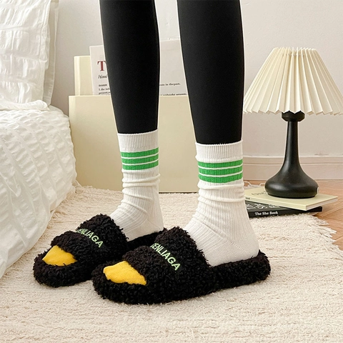 Calcetines De Tripulación Acanalados Para Mujer Algodón Transpirable Rayas Bloques De Color Casual