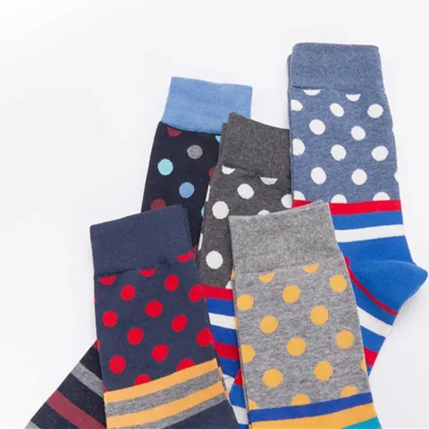 Crew Socken Baumwollmischung Atmungsaktiv Rutschfest Geometrisch Punktstreifen Retro Lässig Unisex Accessoires