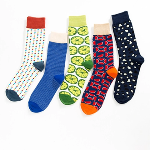 Calze Al Polpaccio Misto Cotone Motivi Geometrici Frutta Colorati Casual Tendenza Skate Unisex Traspirante