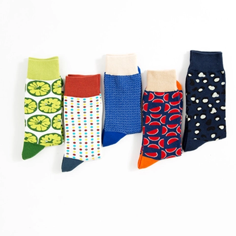 Calze Al Polpaccio Misto Cotone Motivi Geometrici Frutta Colorati Casual Tendenza Skate Unisex Traspirante