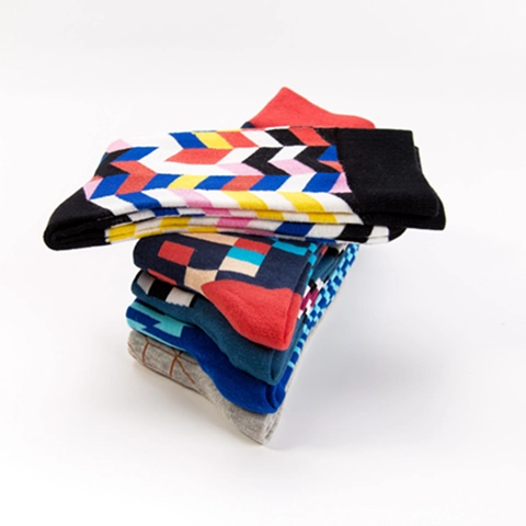 Calze Al Polpaccio Con Motivo Geometrico Misto Cotone Astratto Colorato Traspirante Casual Moda Trendy