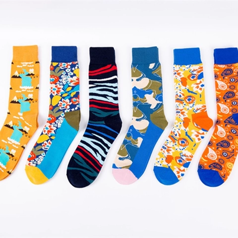 Creative Crew Socks For Men Women Cotton Breathable Colorful Patterned Landscape Paisley Art Casual Hosiery