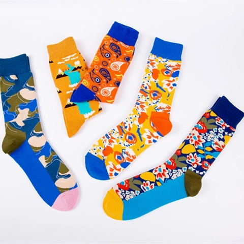 Creative Crew Socks For Men Women Cotton Breathable Colorful Patterned Landscape Paisley Art Casual Hosiery
