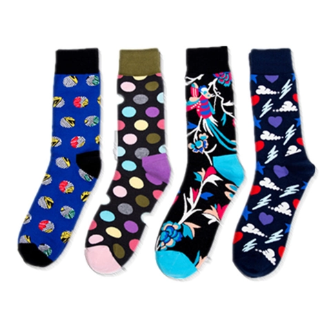 Herren Crew Socken Baumwollmischung Gemustert Bunt Lässig Streetwear Skateboard Neuheit Wadenhoch Atmungsaktiv