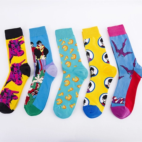 Calze Crew Con Illustrazione Pop Art Misto Cotone Traspirante Comodo Motivo Grafico Quotidiano Casual Unisex Adulto