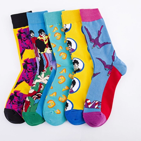 Calze Crew Con Illustrazione Pop Art Misto Cotone Traspirante Comodo Motivo Grafico Quotidiano Casual Unisex Adulto