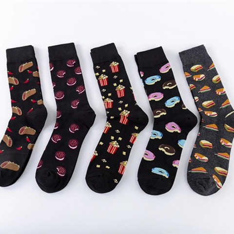 Grappige Sokken Met Etensthema Katoenmix Ademend Casual Streetwear Voor Heren Dames Taco Popcorn Patroon
