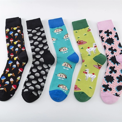 Unisex Baumwollmischung Neuheit Muster Crew Socken Lässige Streetwear Atmungsaktive Komfort Künstlerischer Druck