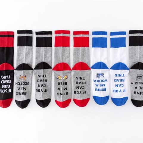 Calzini Crew Novità Misto Cotone Polsino A Costine Traspirante Sport Casual Righe Stampa Lettere Multicolore