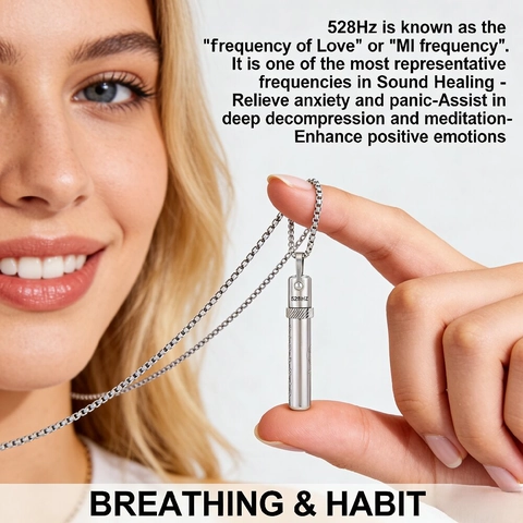 Mindful Breathing Necklace Meditation Whistle Pendant Stainless Steel Anxiety Relief Stress Reduction Yoga Jewelry Unisex