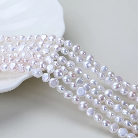 Perle Di Acqua Dolce Naturali Barocche Forma Irregolare Lucentezza Intensa Forate Lateralmente Per Creazione Gioielli Fai Da Te