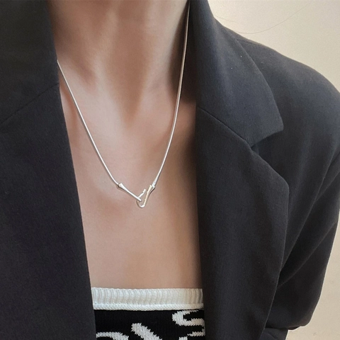 Minimalistische 925 Sterlingsilber Schlangenkette Damen Cold Style Luxus Fischhakenverschluss Geometrischer Schmuck Geschenk