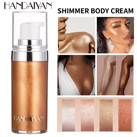 Iluminador Corporal Líquido Shimmer Resplandor Impermeable Larga Duración Brillo Rostro Cuerpo Maquillaje Aclarado