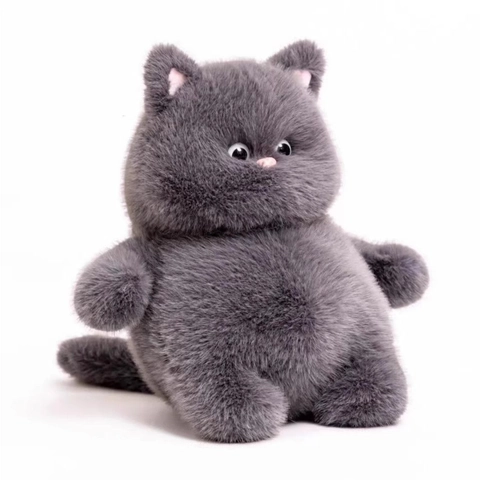 Cartoon Cat Plush Toy Long Fur Stuffed Animal Doll PP Cotton Filling Soft Cat Plushie For Kids Adults Gift
